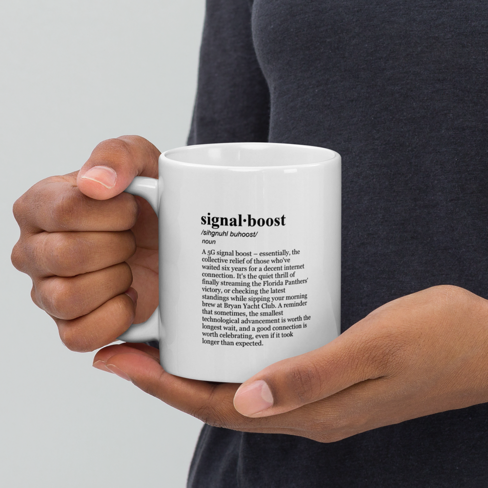 Glossy white ceramic mug – celebrate connectivity today!
