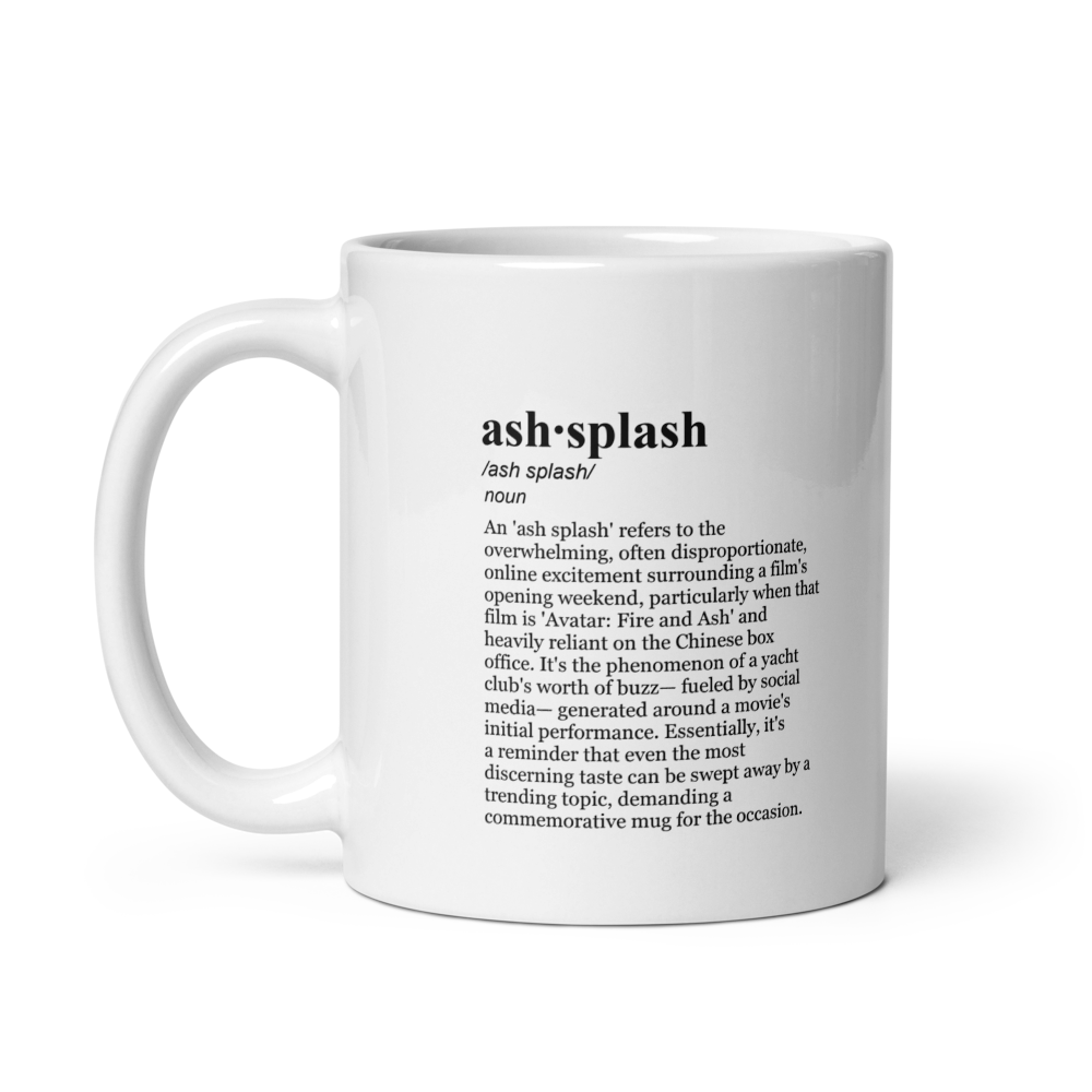 Glossy white ceramic coffee mugs – Avatar Fire and Ash Mug, perfect for your morning brew!