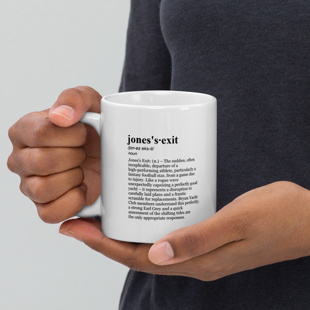 Gray ceramic coffee mugs - fantasy football update.