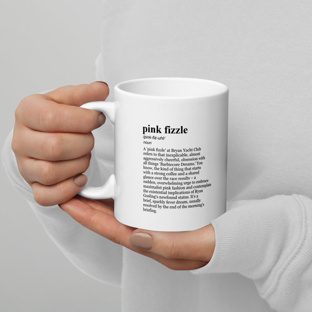 Pink ceramic coffee mugs - Barbie movie trend.