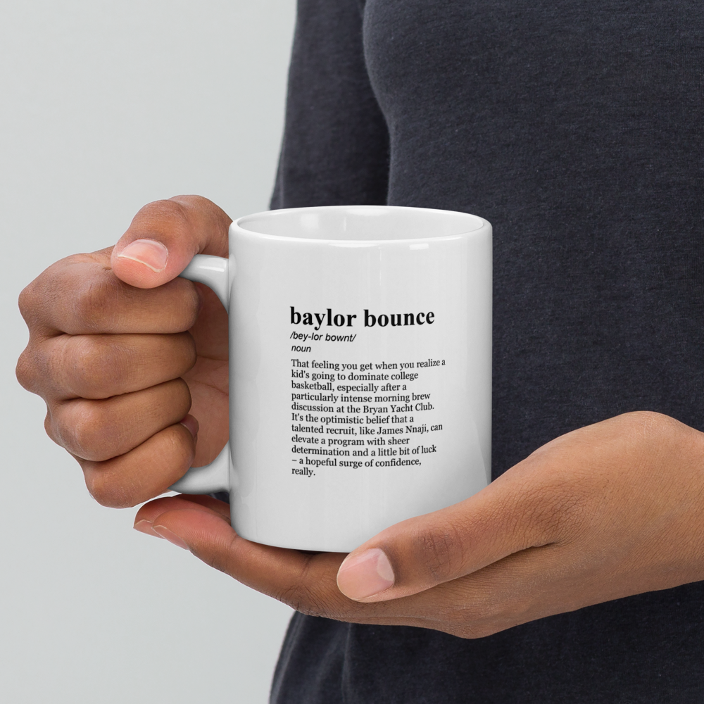 Light blue ceramic coffee mugs - a great gift for a Baylor recruit.