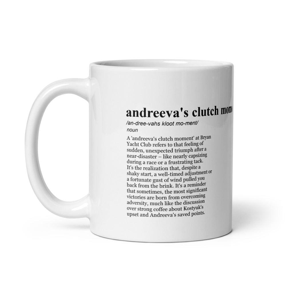 Glossy white ceramic coffee mugs – Andreeva match points, WTA Brisbane Rankings