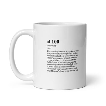 Glossy white ceramic coffee mug, football fan gift