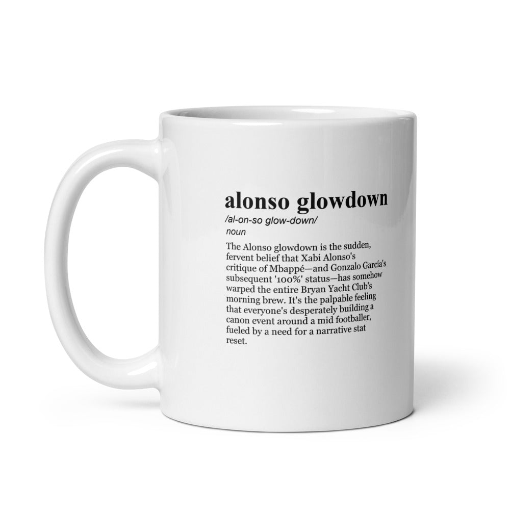 Glossy white ceramic coffee mug, Gonzalo Garcia fan art