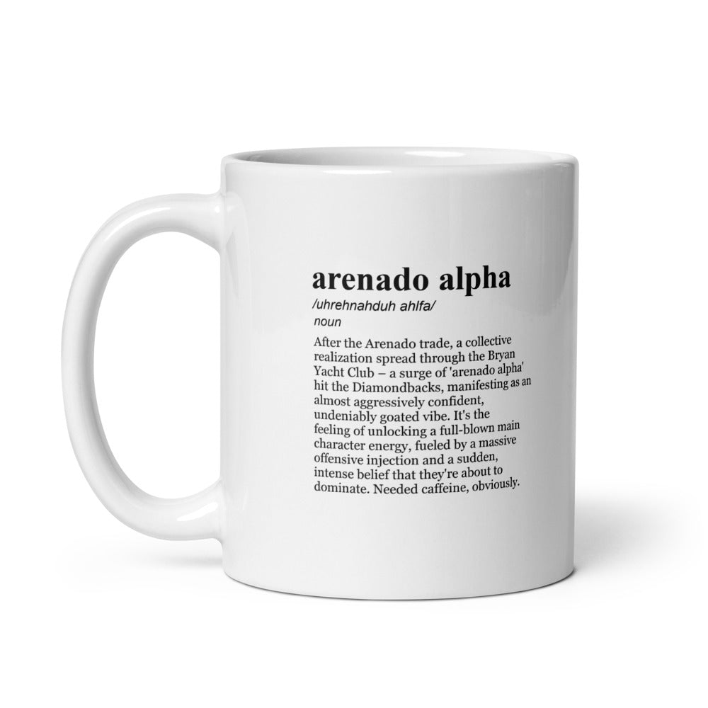 Glossy white ceramic coffee mug, Nolan Arenado trade