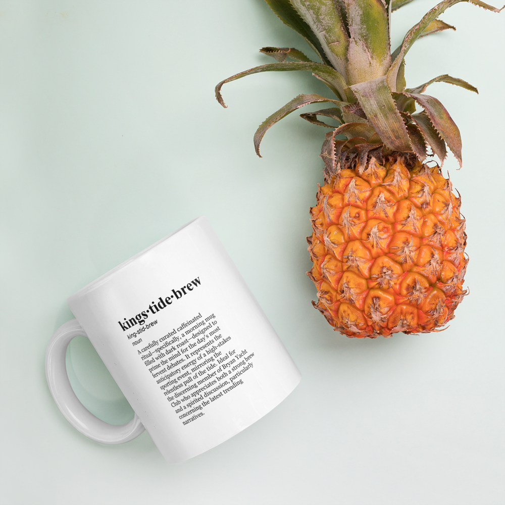 Glossy white ceramic coffee mugs, a David Movie Mug.